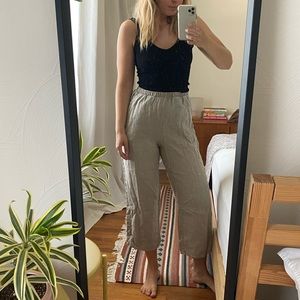 Cropped Flax Linen Pants
